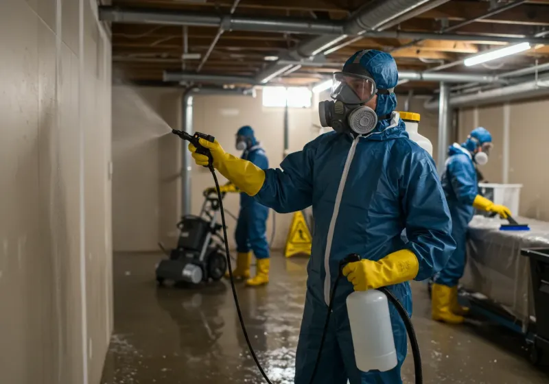 Basement Sanitization and Antimicrobial Treatment process in Muscatine County, IA