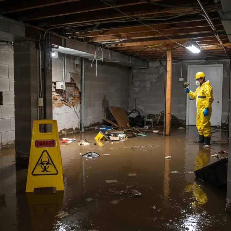 Flooded Basement Electrical Hazard in Muscatine County, IA Property